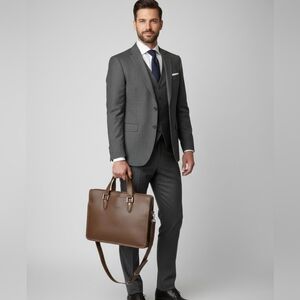 Maison Héritage Paris Brown Leather Briefcase / Laptop Bag